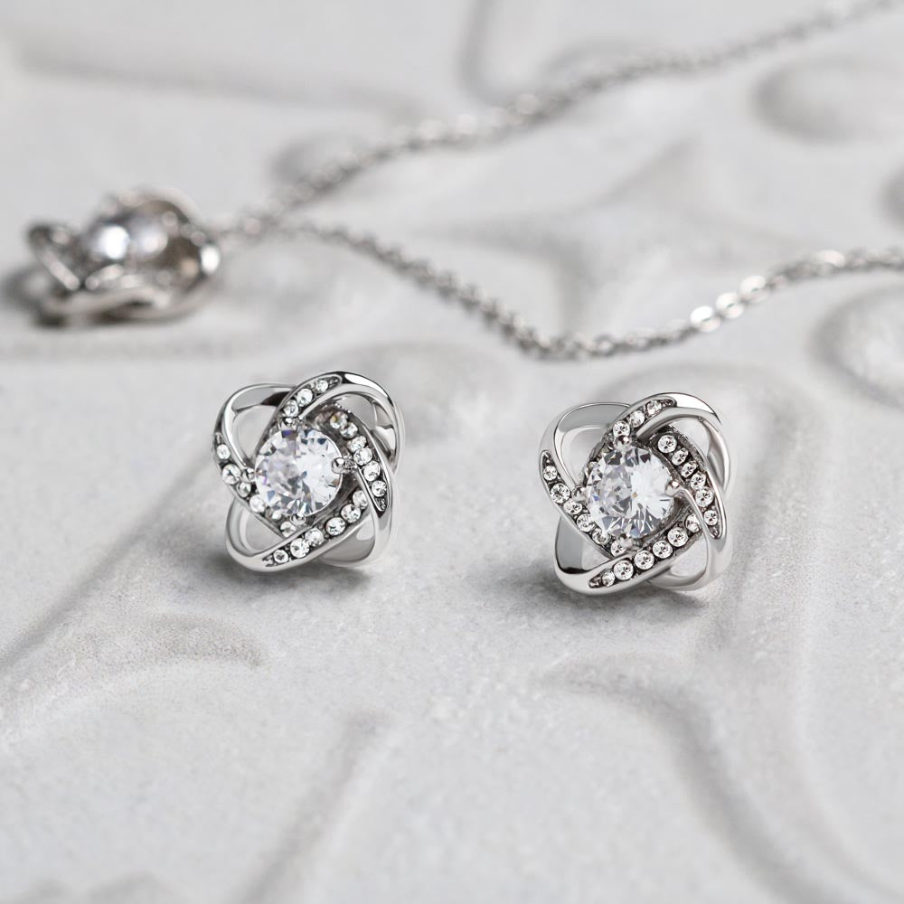 Elevate Your Elegance with the Love Knot Necklace and Earring Set
