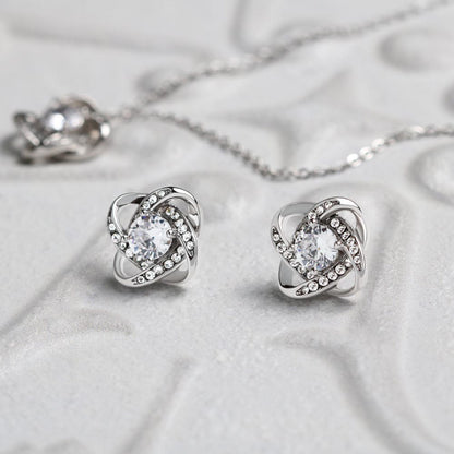 Elevate Your Elegance with the Love Knot Necklace and Earring Set