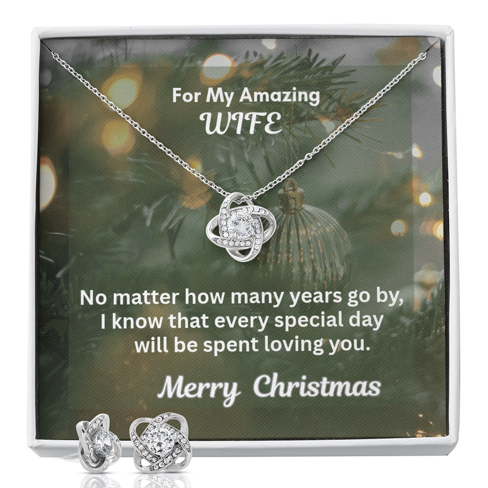Love Knot Necklace and Matching Earring Set