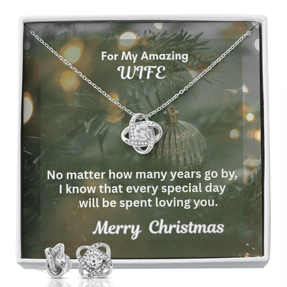 Love Knot Necklace and Matching Earring Set