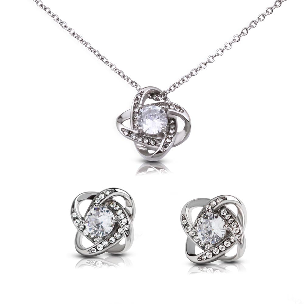 Love Knot Necklace and Earring Set - Timeless Symbol of Connection