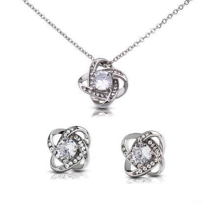 Love Knot Necklace and Earring Set - Timeless Symbol of Connection