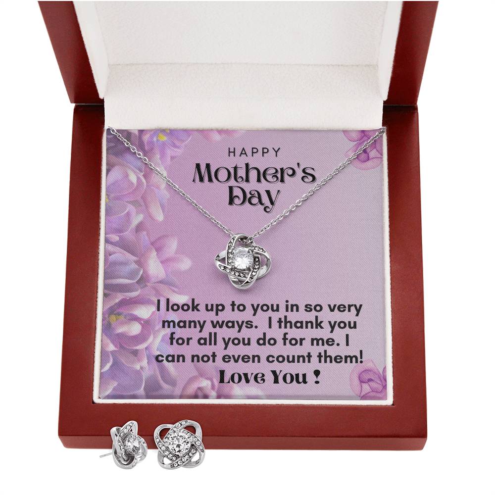 Love Knot Necklace and Matching Earrings