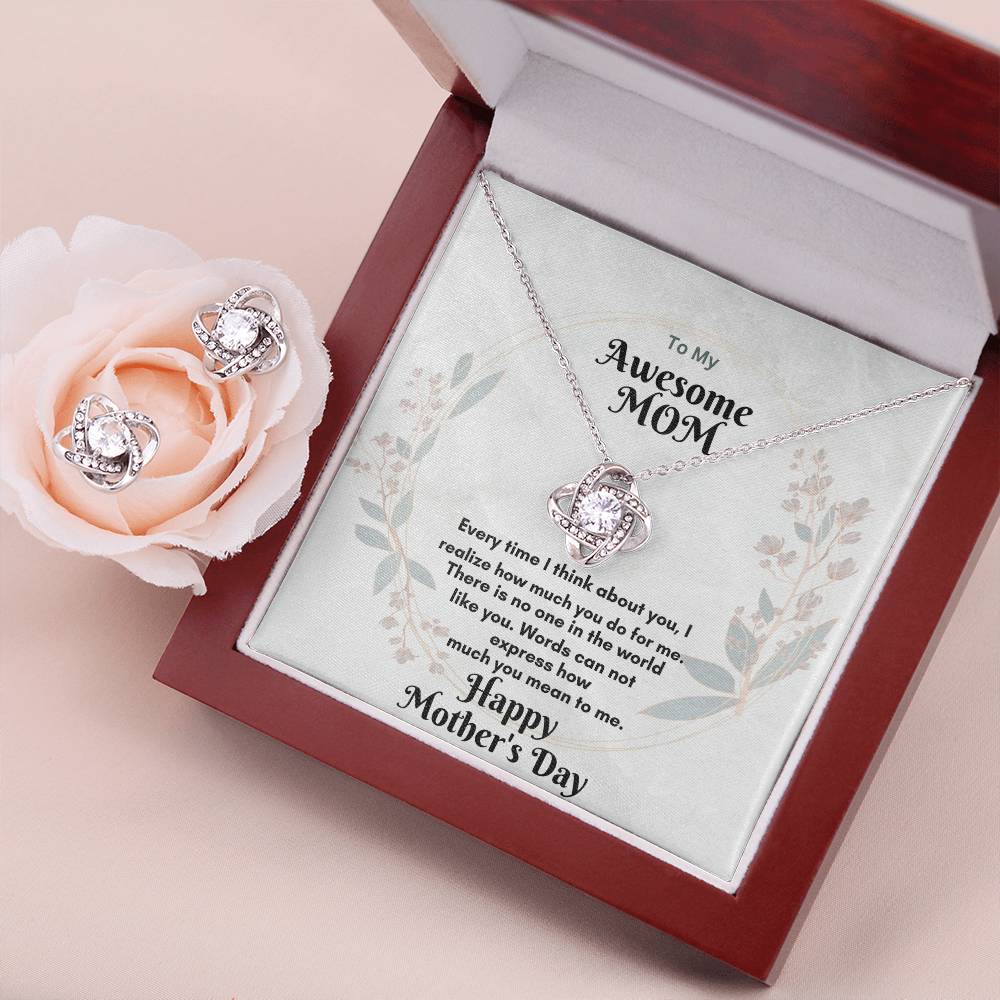 The Love Knot Necklace and matching Earring set