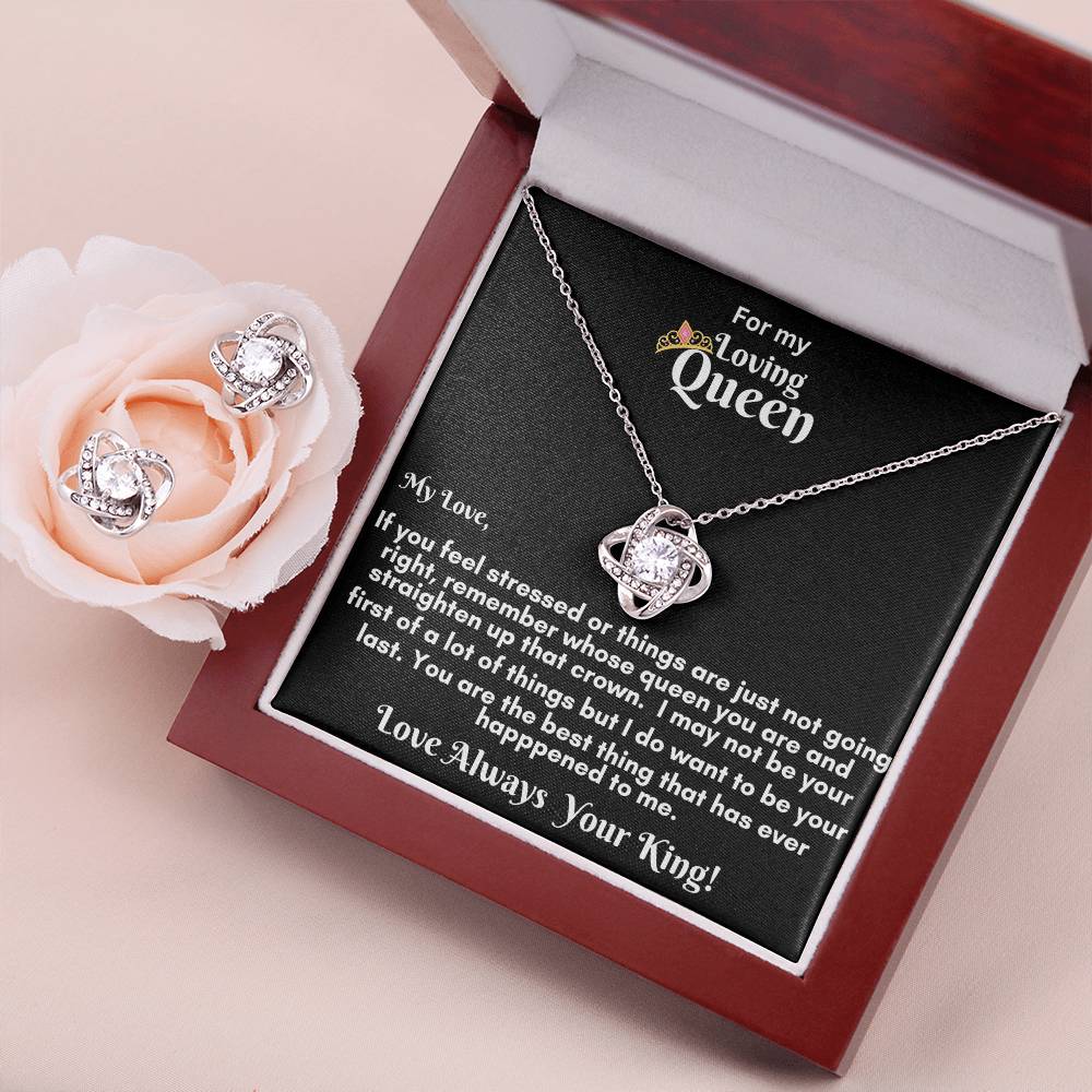 The Love Knot Necklace and Earring Set