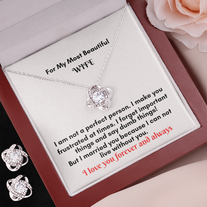 Love Knot Necklace and Earring Set – A Timeless Symbol of Everlasting Connection