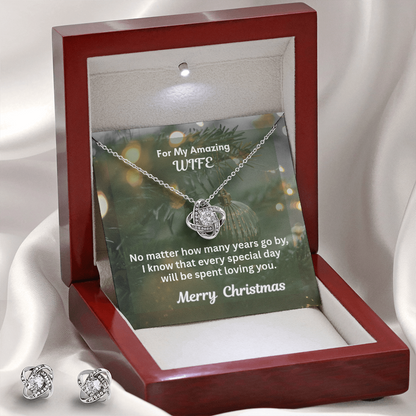 Love Knot Necklace and Matching Earring Set
