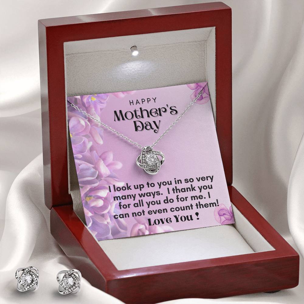 Love Knot Necklace and Matching Earrings