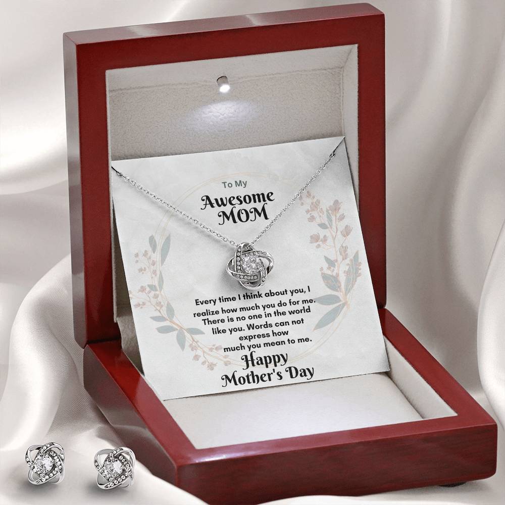 The Love Knot Necklace and matching Earring set