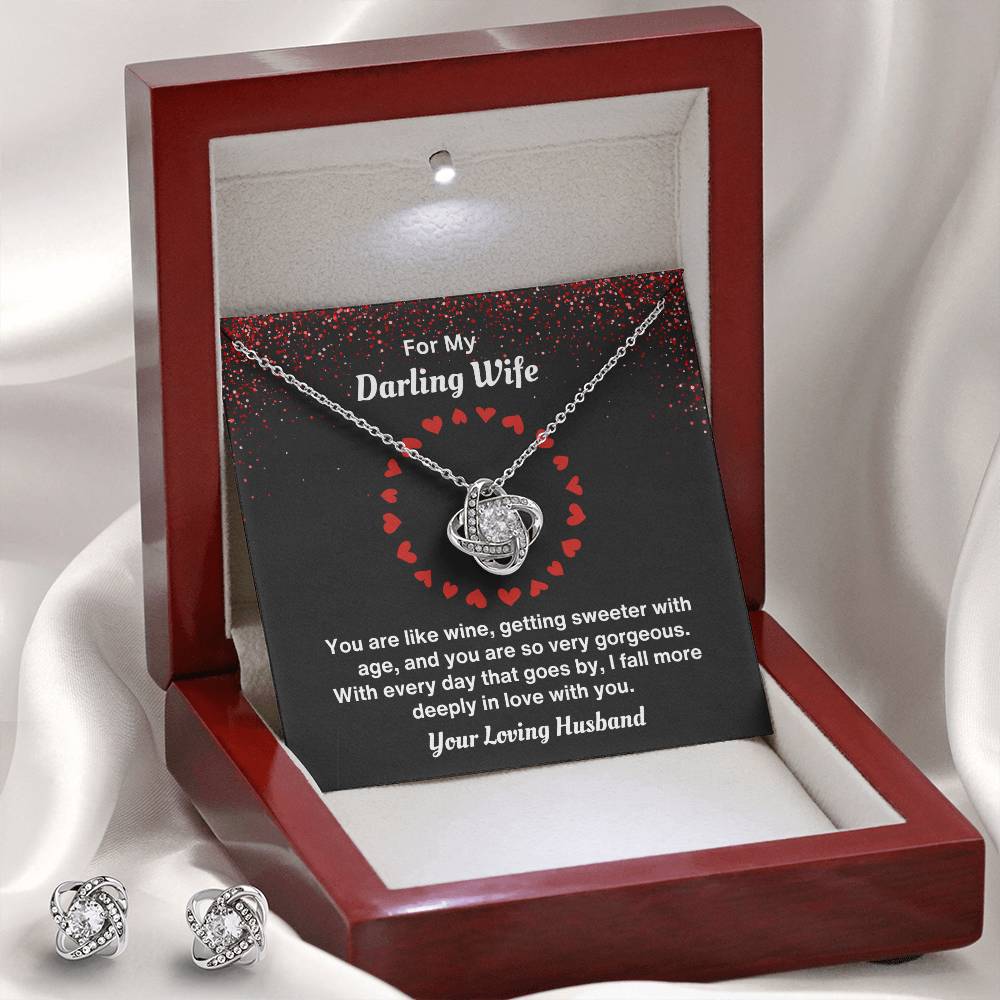 Love Knot Necklace and Earring Set - Timeless Symbol of Connection