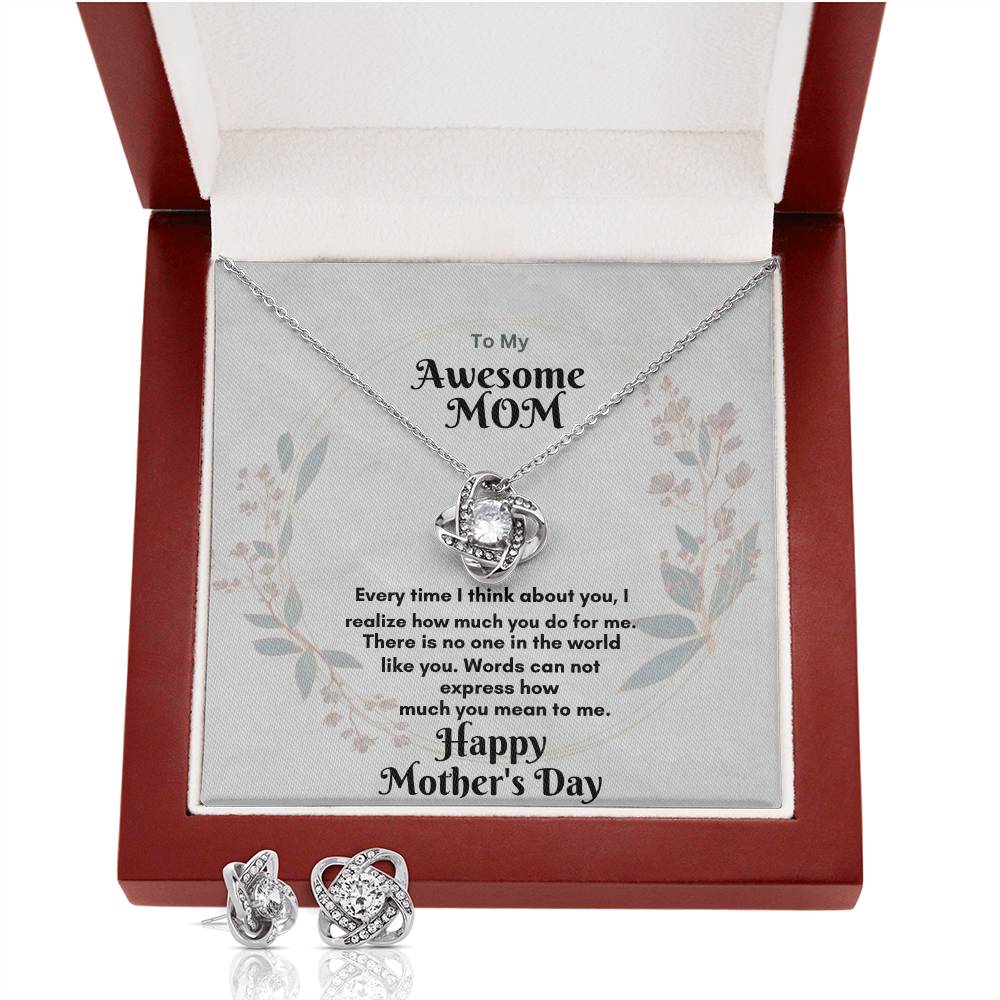 The Love Knot Necklace and matching Earring set