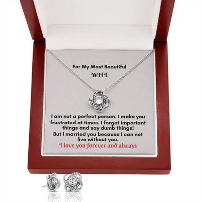 Love Knot Necklace and Earring Set – A Timeless Symbol of Everlasting Connection