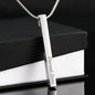 Engraved 4 sided Stick Necklace