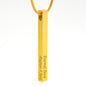Engraved 4 sided Stick Necklace