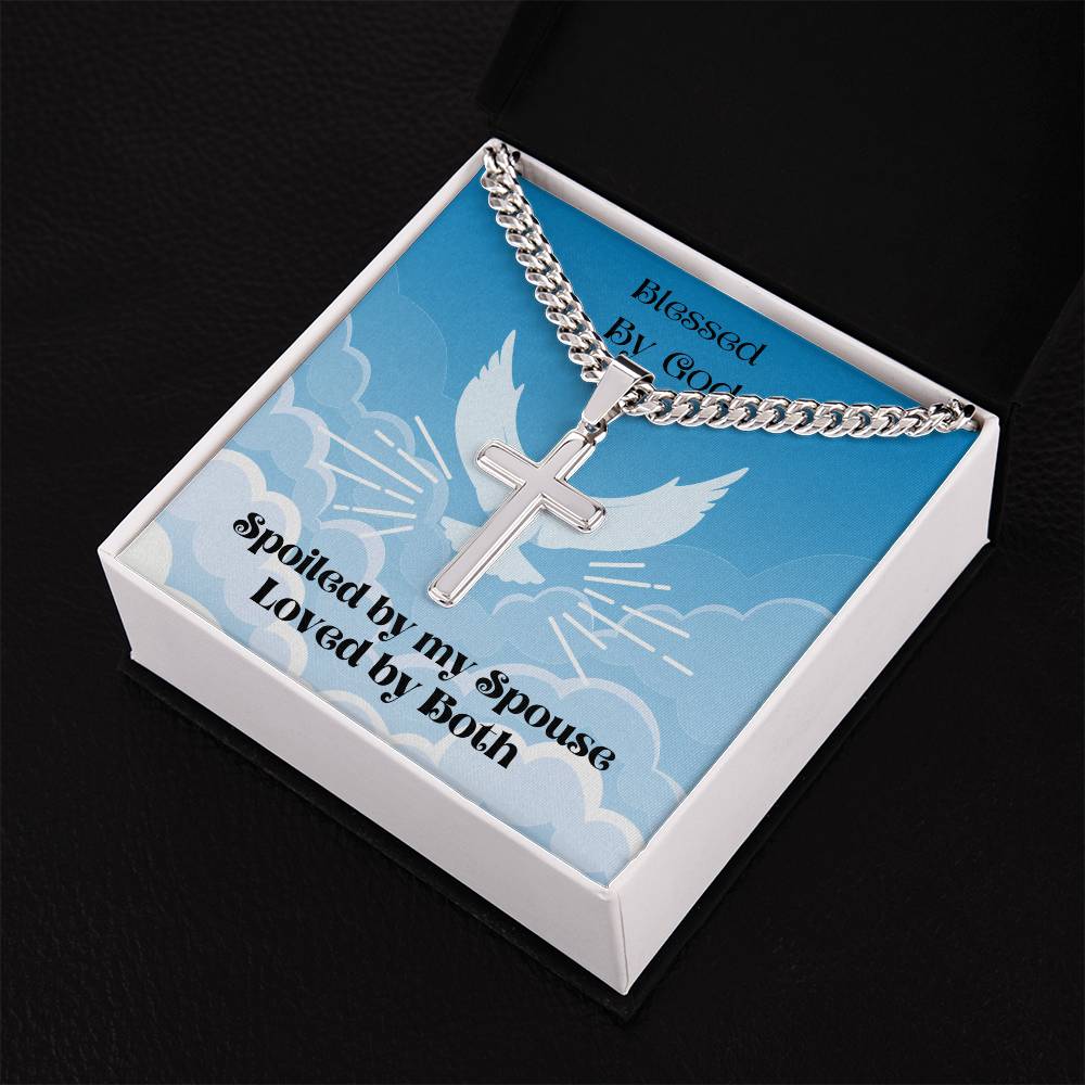 Personalized Cross Necklace on a Cuban Chain - A Timeless Treasure