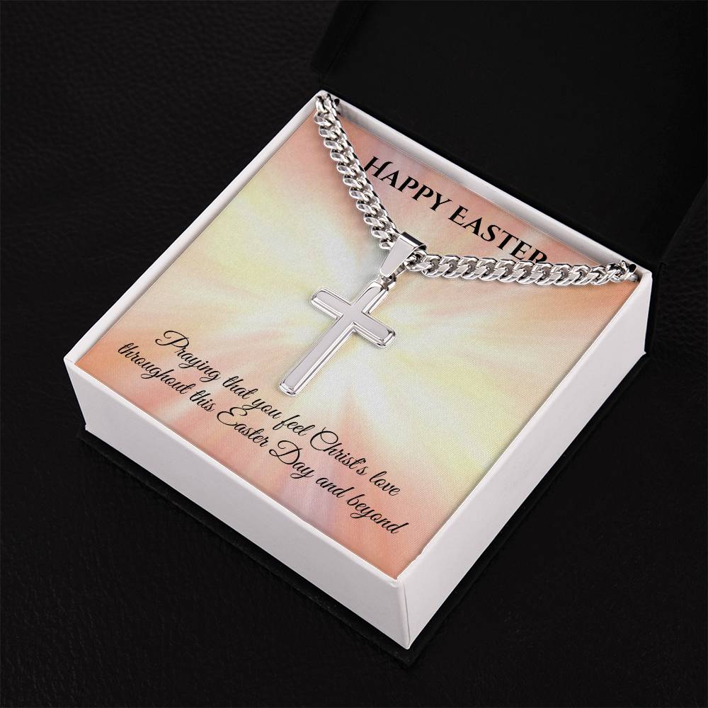 Cuban Chain with Artisan Cross Necklace