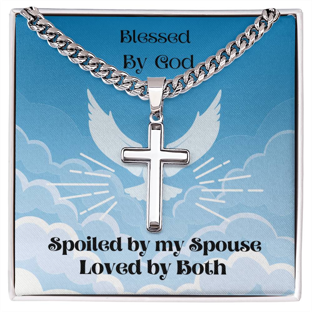 Personalized Cross Necklace on a Cuban Chain - A Timeless Treasure