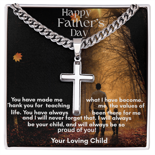 Cuban Chain with Artisan Cross Necklace  on sale now!
