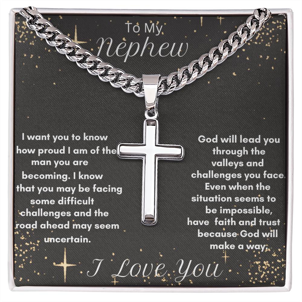 Elegant Cuban Chain Cross Necklace - A Personal Touch to Your Faith