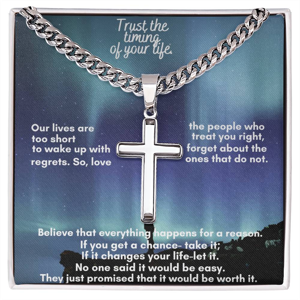 Personalized Cuban Chain Necklace with Artisan Cross – A Meaningful Gift