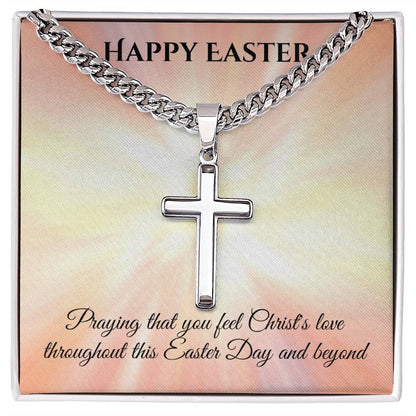 Cuban Chain with Artisan Cross Necklace