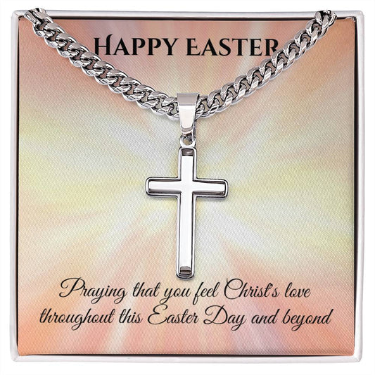Cuban Chain with Artisan Cross Necklace