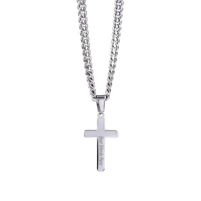 Personalized Cross Necklace on a Cuban Chain - A Timeless Treasure