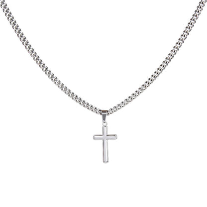 Personalized Cross Necklace on a Cuban Chain - A Timeless Treasure