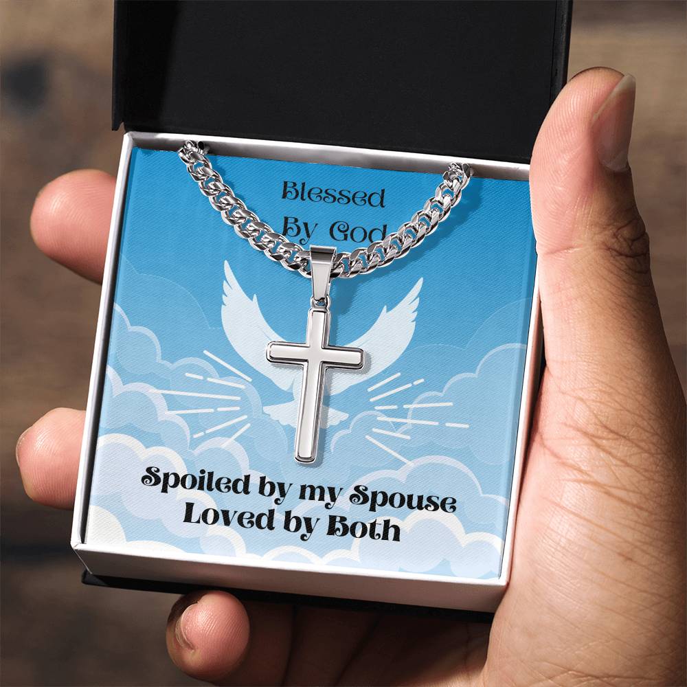 Personalized Cross Necklace on a Cuban Chain - A Timeless Treasure