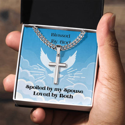 Personalized Cross Necklace on a Cuban Chain - A Timeless Treasure