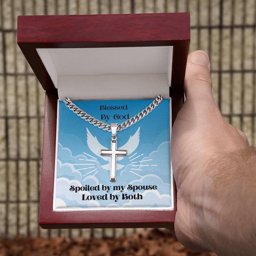 Personalized Cross Necklace on a Cuban Chain - A Timeless Treasure