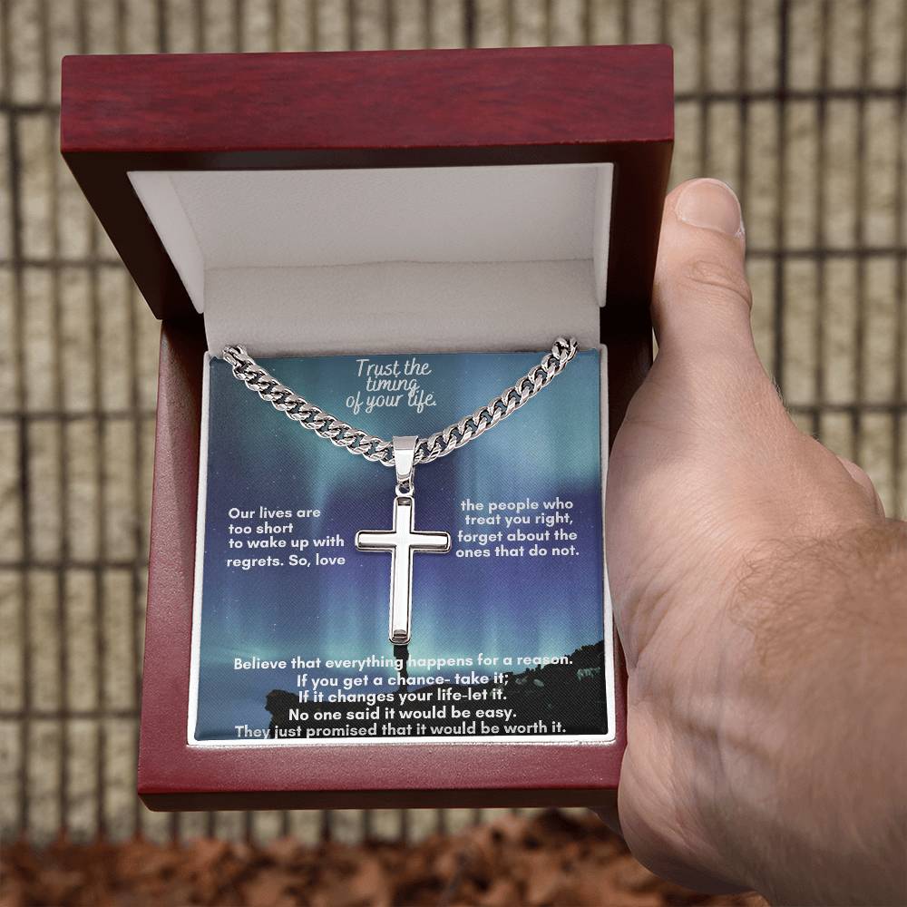 Personalized Cuban Chain Necklace with Artisan Cross – A Meaningful Gift