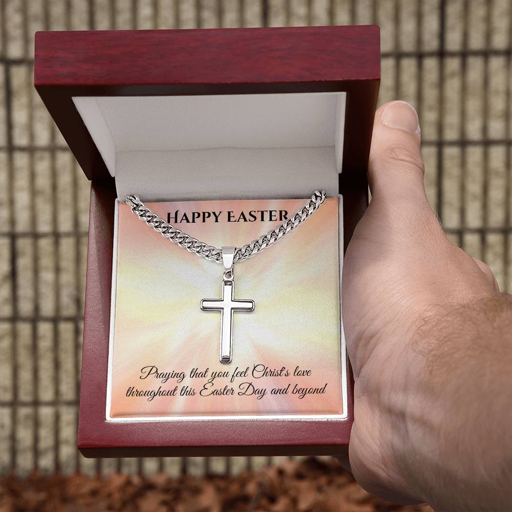 Cuban Chain with Artisan Cross Necklace