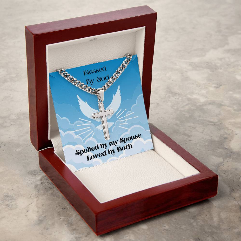 Personalized Cross Necklace on a Cuban Chain - A Timeless Treasure