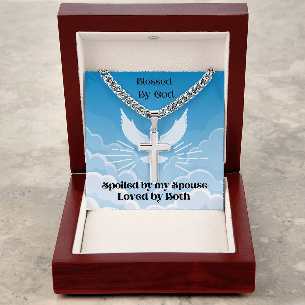 Personalized Cross Necklace on a Cuban Chain - A Timeless Treasure