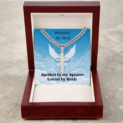 Personalized Cross Necklace on a Cuban Chain - A Timeless Treasure
