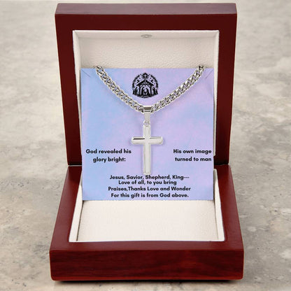 Artisan Cross Necklace with Cuban Chain - A Personal Touch for Every Occasion
