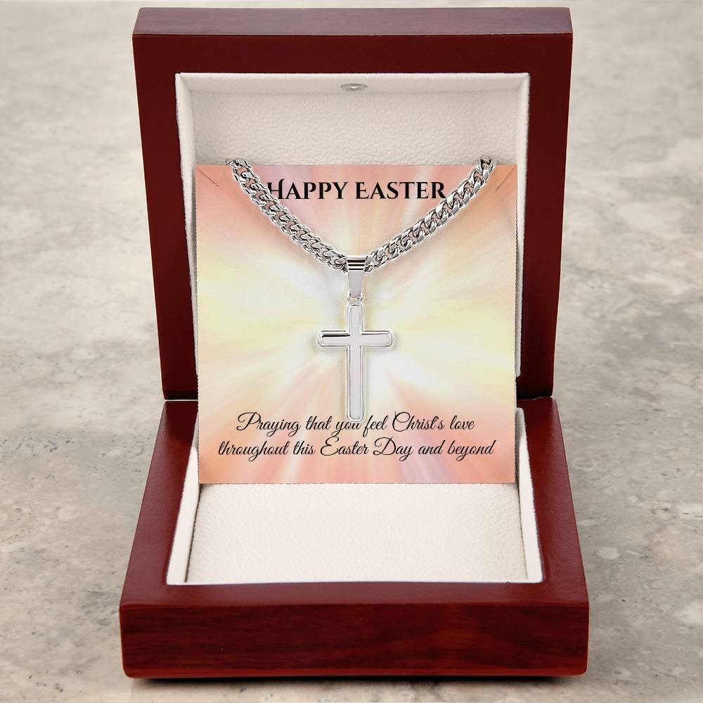 Cuban Chain with Artisan Cross Necklace
