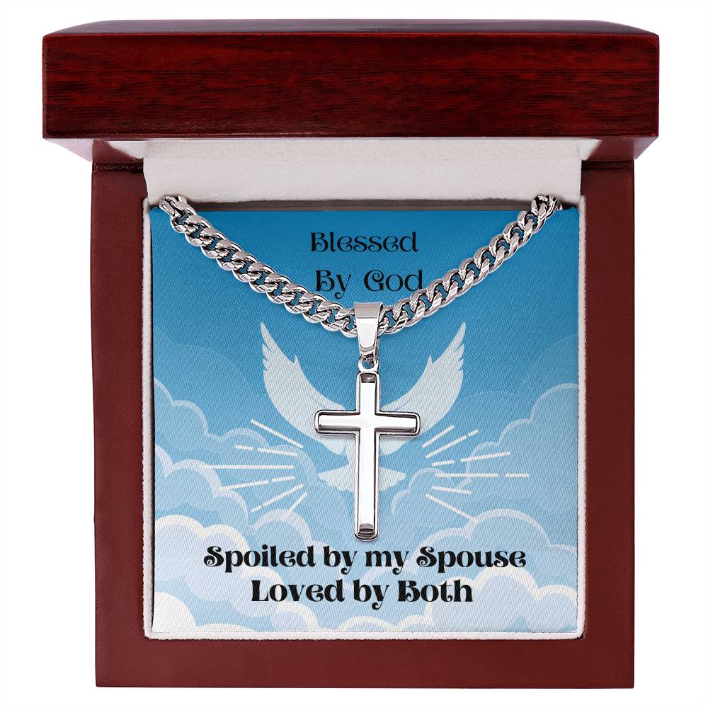 Personalized Cross Necklace on a Cuban Chain - A Timeless Treasure