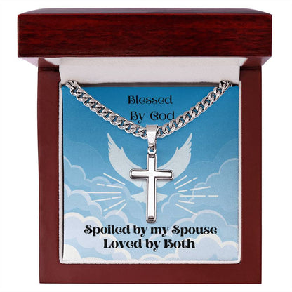 Personalized Cross Necklace on a Cuban Chain - A Timeless Treasure