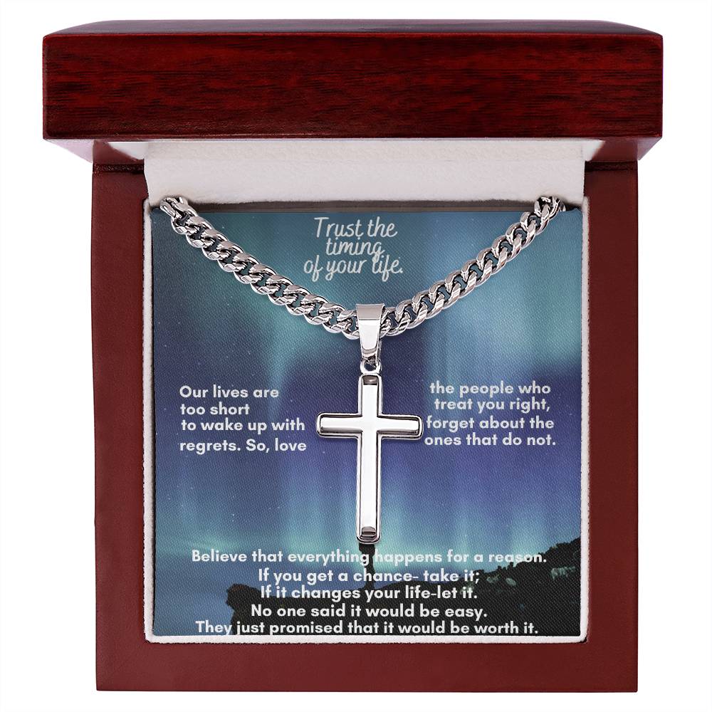 Personalized Cuban Chain Necklace with Artisan Cross – A Meaningful Gift