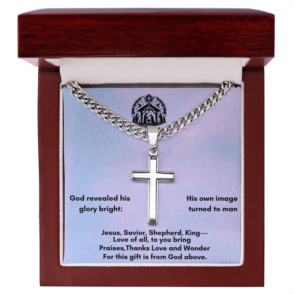 Artisan Cross Necklace with Cuban Chain - A Personal Touch for Every Occasion