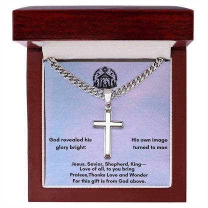 Artisan Cross Necklace with Cuban Chain - A Personal Touch for Every Occasion