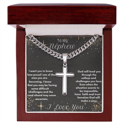 Elegant Cuban Chain Cross Necklace - A Personal Touch to Your Faith