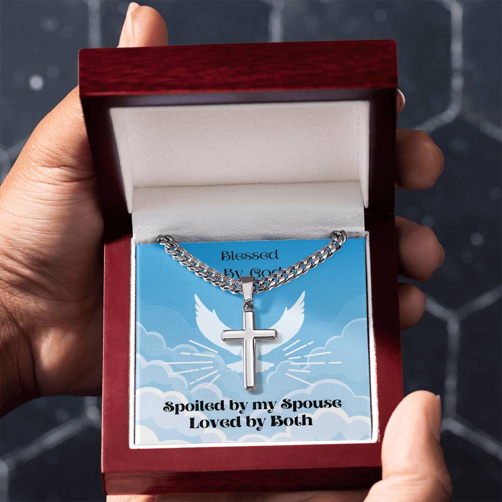 Personalized Cross Necklace on a Cuban Chain - A Timeless Treasure