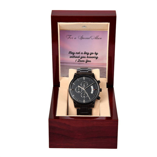 Black Chronograph Watch for a Special Man