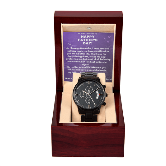 Dad's Black Chronograph Watch for Father's Day