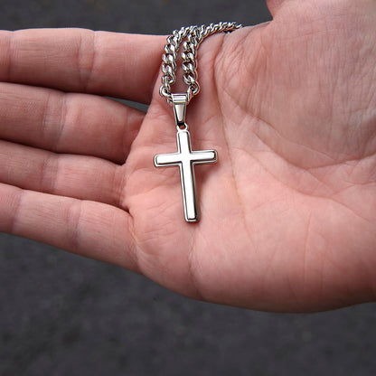 Cuban Chain with Artisan Cross Necklace