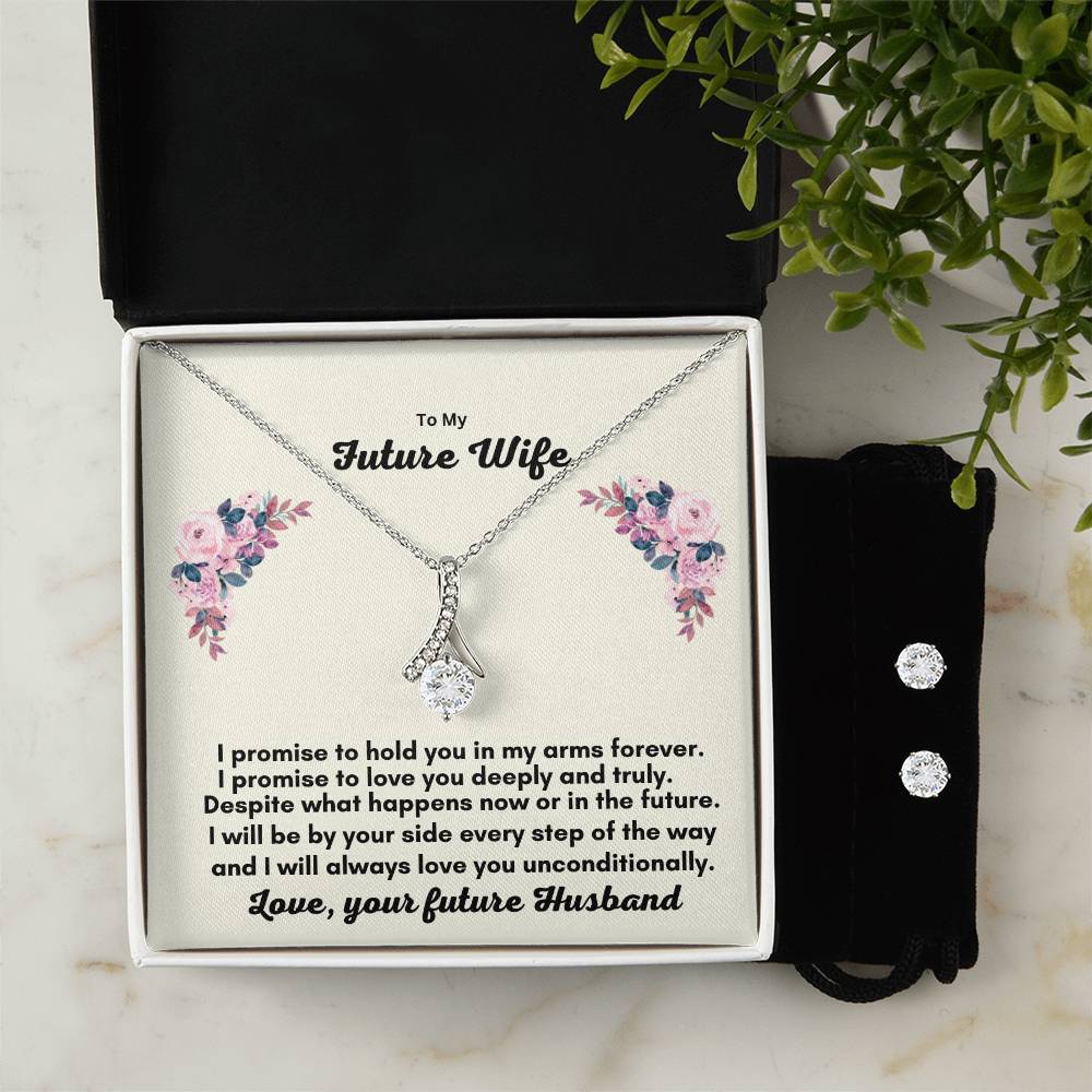 Dazzling Cubic Zirconia Jewelry Set: The Alluring Beauty Necklace and Earring Collection