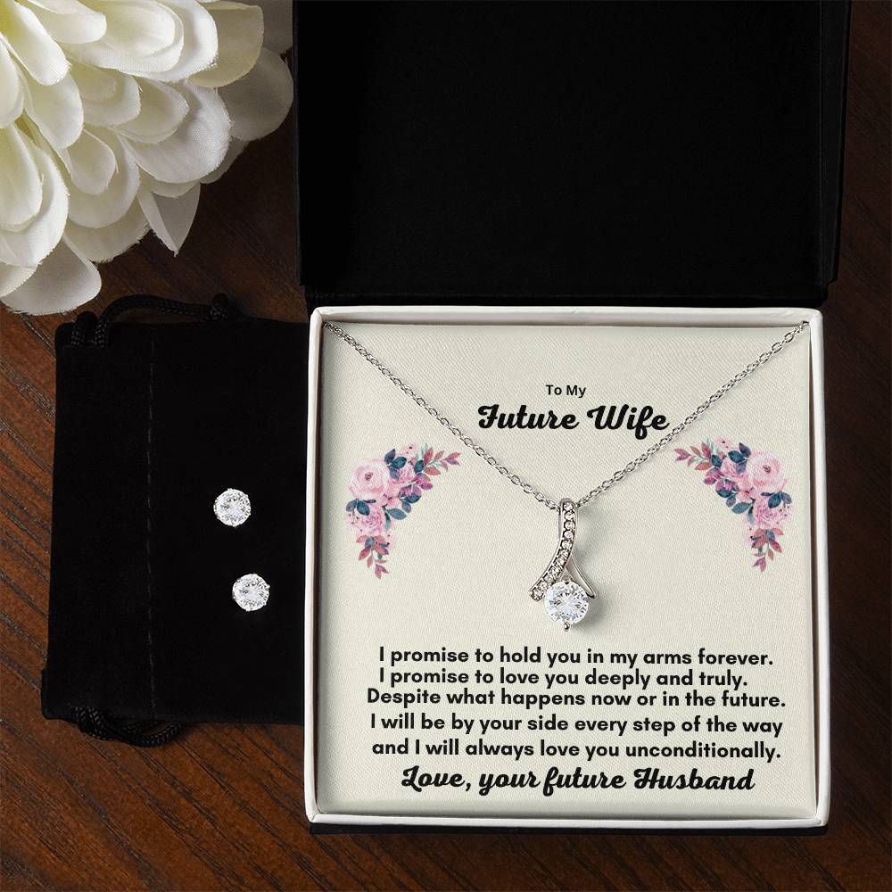 Dazzling Cubic Zirconia Jewelry Set: The Alluring Beauty Necklace and Earring Collection